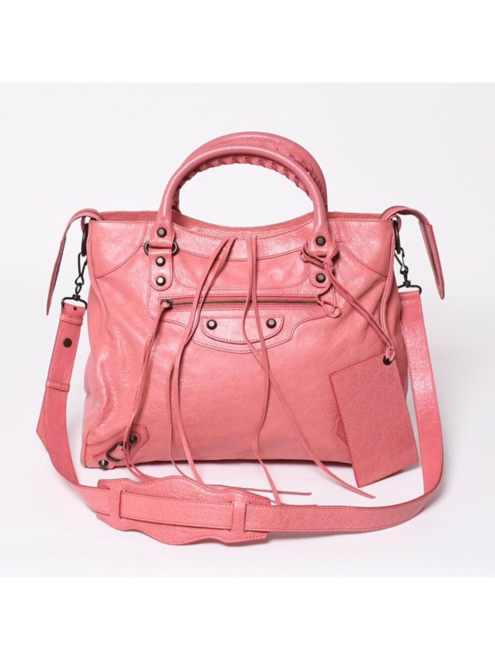Balenciaga Classic City 2-Way Shoulder Bag Pink Leather Blanc